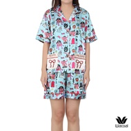 Wacoal X Milly & Mercy ชุดนอนแขนสั้น ขาสั้น พิมพ์ลายทั่วตัว รุ่น WN7D54
