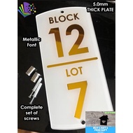 Customized Metallic Gold Customized House Address Plate Blk Lot Home Signage Plate 5.0mm Thick House