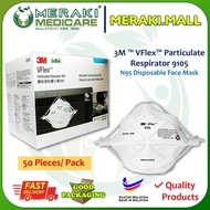 3M VFlex Particulate Respirator 9105 N95 - Disposable Face Mask - 50 Pieces/Box 3M 9105