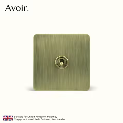 Avoir Brushed Bronze Toggle Switch 4 Gang 2Way Panel Sockets And Switches Retro Lever Switch Wall Li