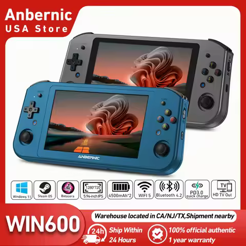 ANBERNIC WIN600 Handheld PC Game Console 5.94 Inch IPS Touch Screen Preset Windows 11 Home Edition S