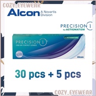 (30 pcs + 5 pcs) Alcon Precision 1 Toric Silicone Hydrogel Daily Disposable Clear Contact Lenses Ast