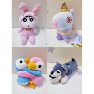 Preloved soft toy plushie M2 Crayon Shin-chan BTS BT21 Mang Hugging Penguin Shakurel Planet Husky