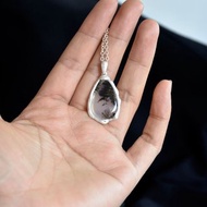 原創設計手工鑲嵌海洋玉髓純銀吊墜項鏈