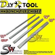 SW Hardware High Quality HK TCT Tile Chisel 1/4" , 5/16" , 3/8" , 1/2" x 6 Inch Pahat Tile Pahat Mos