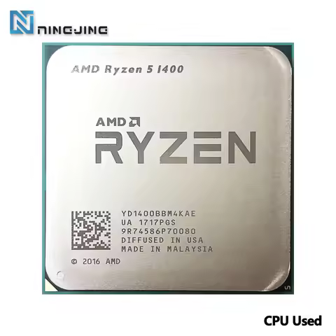 AMD Ryzen 5 1400 R5 1400 3.2 GHz Used GAMING Zen 0.014 Quad-Core Eight-Thread CPU YD1400BBM4KAE Sock