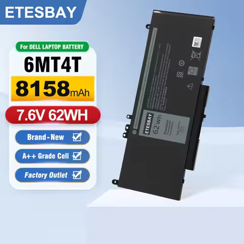 ETESBAY 6MT4T 7.6V 62WH Laptop Battery For Dell Latitude E5470 E5570 Notebook 15.6" M3510 Series 7V6