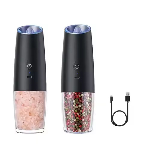 Kitchenware USB Rechargeable Electric Gun Color Stainless Steel Spice Mill Salt and Pepper Grinder S