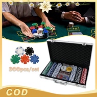 Poker Chip Set Contents 300 pcs including Poker Cards and Texas Poker Chip Dice For Board Game