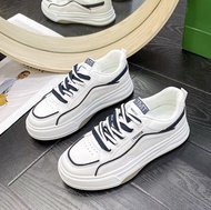 SY SHOP รองเท้าผ้าใบหญิง รองเท้าผ้าใบสีขาว ผ้าใบทรง Sport สายเท่ห์ รองเท้าผ้าใบเกาหลี รองเท้าผ้าใบเสริมส้น NO.2