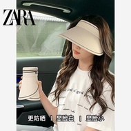 ZARAˉSun hat women's summer UV protection new sun hat UV outdoor riding empty top big eaves sun hat