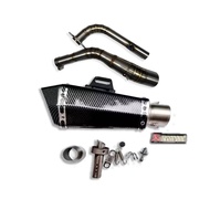 คอท่อ Yamaha Nmax155 2025 วัสดุแสตนเลสเกรด304 + ปลายท่อ AK Shorty ยาว 13 นิ้วฟรี จุกลดเสียงใส่ในปลาย