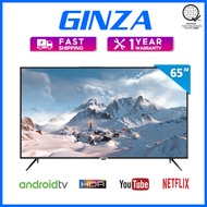 GINZA 65 inch Android TV flat screen smart tv led tv ultra-slim promo television