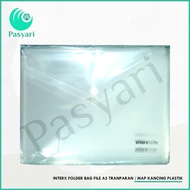 Interx Folder Bag File A5 Transparent Plastic Button Folder