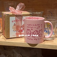 Ins Pink Cute Bunny Mug Breakfast Mug Milk Mug Ceramic Water Mug Gift