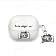Baseus BP1 Pro Earphones Case Transparent Shell Cute Dog Late Night Cat