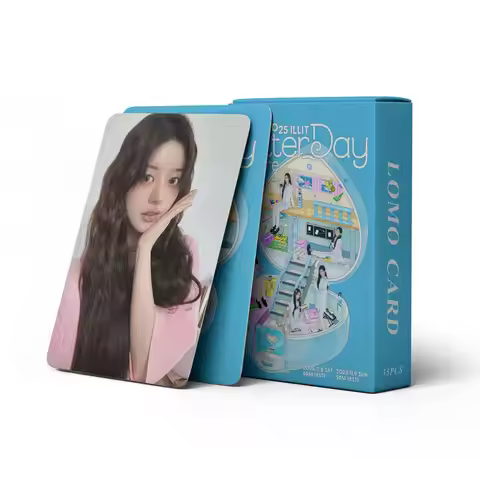 55Pcs ILLIT Lomo Cards 2025 Glitter Day HD Printd Photocards Fans Gift Photo Cards Fans Collection P