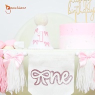 [Gamchiano] 1ST Birthday Hat Pink Baby First Birthday Party Decoration for Princess