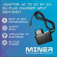 AC To DC 9V 2A EU Plug Charger Input 100V - 240V