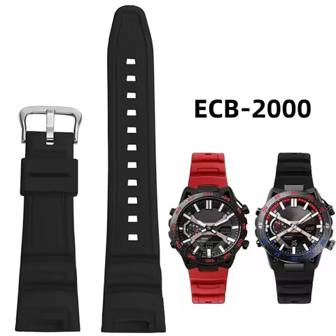 For Casio EDIFICE Watch 5698 ECB-2000 ECB 2000 EFS-S640 Modified Silicone Rubber Watch Strap Waterpr