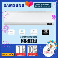 Samsung S-Inverter Split Type Wall-Mounted Air Conditioner Digital Inverter Boost Fast Cooling Auto Clean DuraFin Aircon 2.5HP (AR24TYHYEWKNTC)