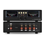 VU2-D/L LED Version/Bulb Version MIC LINE Dual VU Meter Audio Splier Box 4-Way Switcher Sound Level Indicator Dynamic DB