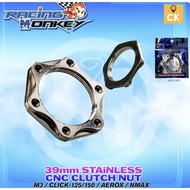 RACING MONKEY Universal CLUTCH NUT / Torque Drive Nut 39MM V2 TITANIUM/CNCMIO/ Click/ Nmax / M3/ ADV