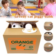 Stealing Coin Cat Box Cute Shaped Money Box Piggy Bank Durable for Kids Home NPBQ