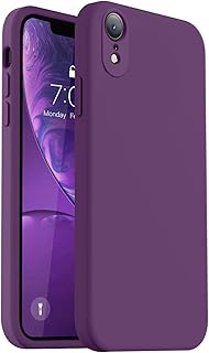 Vooii Compatible with iPhone XR Case, Upgraded Liquid Silicone with [Square Edges] [Camera Protection] [Soft Anti-Scratch Microfiber Lining] Phone Case for iPhone 10 XR 6.1 inch - Grape