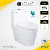 [Limit to 1 Unit Per Order] BANOVA One Piece AXIO-A819 WC Toilet Bowl S-Trap Wash Down Water Closet 