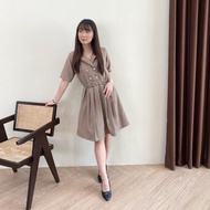 AVE AVE AVE | Helen Dress Tweed | Women's Dress Short Sleeve Collar Formal Dress