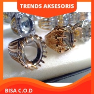 [TRENDS COD] RING EMBAN CANGKANG CINCIN BATU AKIK TITANIUM ANTI KARAT DESIGN MEWAH MODEL TARING GIGI