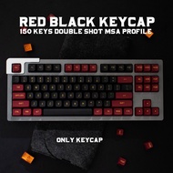 150 Keys Double Shot Keycap MSA Profile Red Black English Personalized Keycap For Cherry MX Switch Gaming Mechanical Keyboard