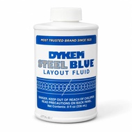 DYKEM 80400 Steel Blue Layout Fluid 8oz Metal Marking Dye Brush Cap Scribing Fluid for Machining