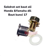 tap set sok drat bosh Drat Baut Oli Honda dll baut 17 sok drat m16xm12