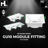 YETplus YET006-1/2/3 White Color GU10 Eyeball Fitting Casing Square 2 Years Warranty