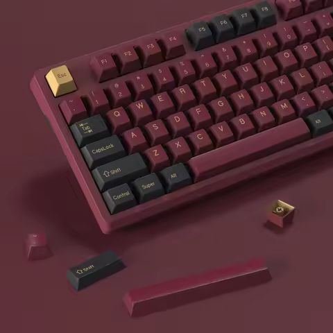 KBDiy GMK Red Samurai Keycap Cherry Profile Double Shot PBT ISO Keycaps For Gamer Mechanical Keyboar
