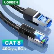 UGREEN Ethernet Cable CAT8 40Gbps 2000MHz CAT 8 Networking Nylon Braided Internet Lan Cord for Lapto
