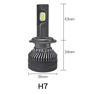 🚗ส่งจากไทย🚗ไฟหน้ารถยนต์ LED H7 H11 HB3 HB4 LED T50 หลอดไฟ 3000K/4300K/6000K 12000LM ไฟตัดหมอกติดรถยนต์