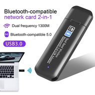 Wifi Bluetooth-compatible Adapter Universal Network Card High-speed Dual-band Wireless Network Card with Bluetooth 5.0 Easy Setup and Reliable Performance 1300mbps Usb 3.0 Adapter for Desktops