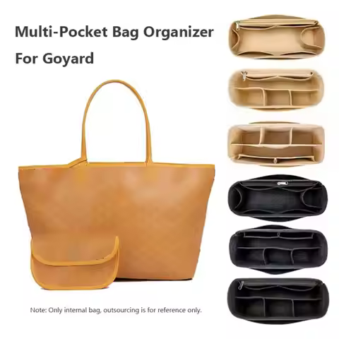 Simple Felt Handbag Insert Bag Multi-Pocket Bag Support Internal Bag Storage Organization Portable P