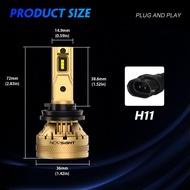 NOVSIGHT N37Y 2Pcs 120W 22000LM H11/H8/H16 LED Fog Light Bulbs 3000K Yellow 800% Brightness Headligh