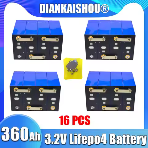 16PCS 3.2V LiFePo4 Batteries 360Ah 340Ah 320AH 100AH Lithium Iron Phosphate Rechargeable for -RV EV 
