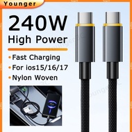 PD240W High Power Phone Charger Cable | Braid Anti-Breaking Data Cord | USB/Type C to Type C Fast Ch