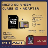 MicroSD V-GeN Turbo 128GB Class 10 + Adapter Memory Card Micro SD VGEN