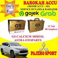 GS ASTRA AKI MOBIL PAJERO SPORT GS CALCIUM 105D31L , 80 AH