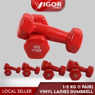 Vinyl Dumbbell Lady 1kg 2kg 3kg 4kg 5kg Dumbbells In (1 Pairs) / Dumbbell Wanita 1kg 2kg 3kg 4kg 5kg