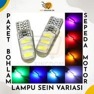 Lampu Sein Kedip LED T10 (6 Mata) / Warna Sesuai Etalase