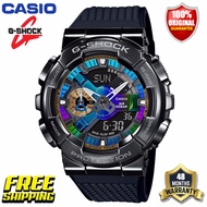 Original G-Shock GM110 Men Sport Watch Japan Quartz Movement Dual Time Display 200M Water Resistant Shockproof and Waterproof World Time LED Auto Light Sports Wrist Watches with 4 Years Warranty GM-110B-1A (Free Shipping Ready Stock)