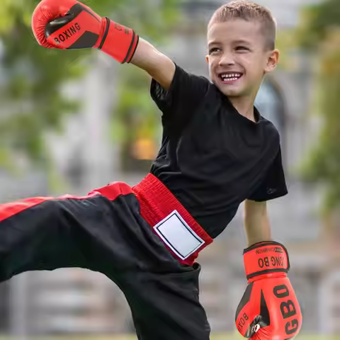 1 Pair Kids Boxing Gloves Children Punching Training Gloves Workout Fighting Exercise Mitts Wrestlin